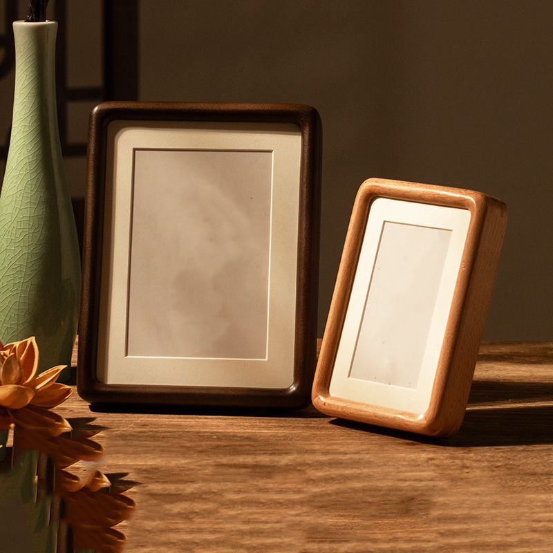 Engraved Wood Frame - Bingkai Foto Kayu Solid Walnut Hitam
