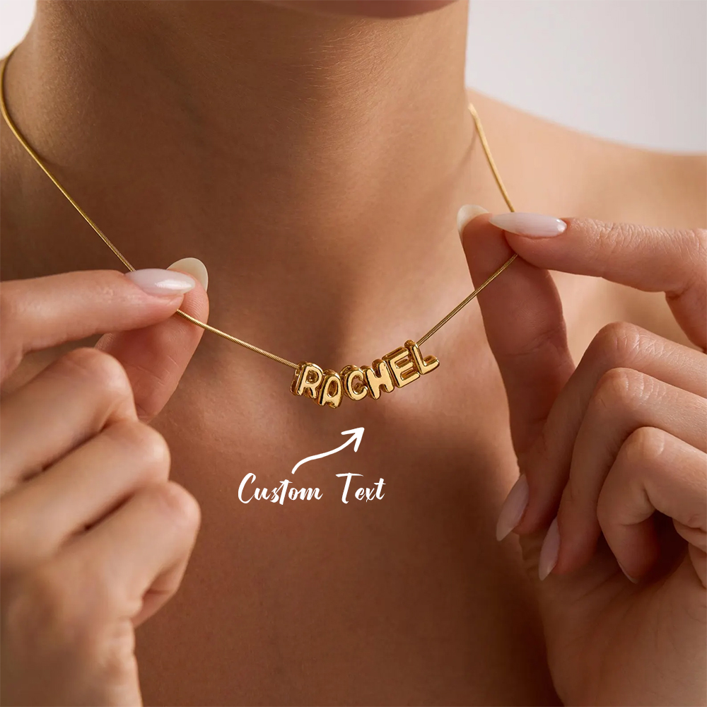 Name Necklace Custom - Kalung Nama Awal Berbentuk Balon Kustom