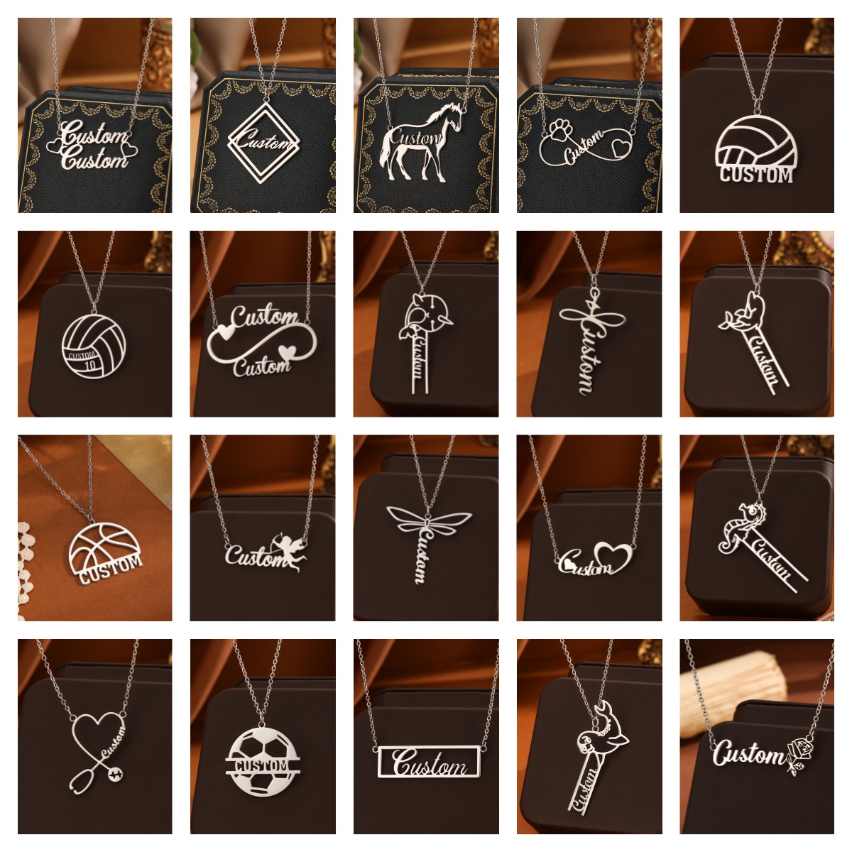 Name Necklace Custom - 1 buah kalung nama pribadi besi