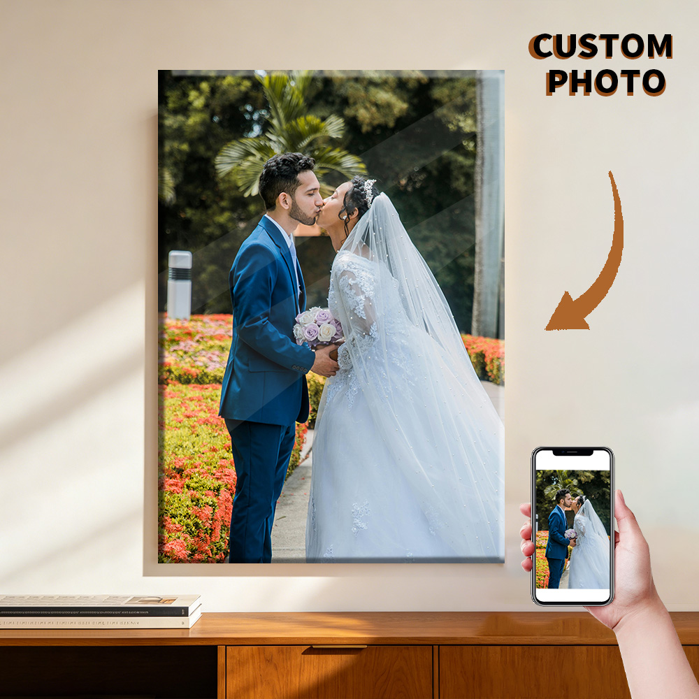 Engraved Wood Frame - 1 Buah Foto Kustom di Atas