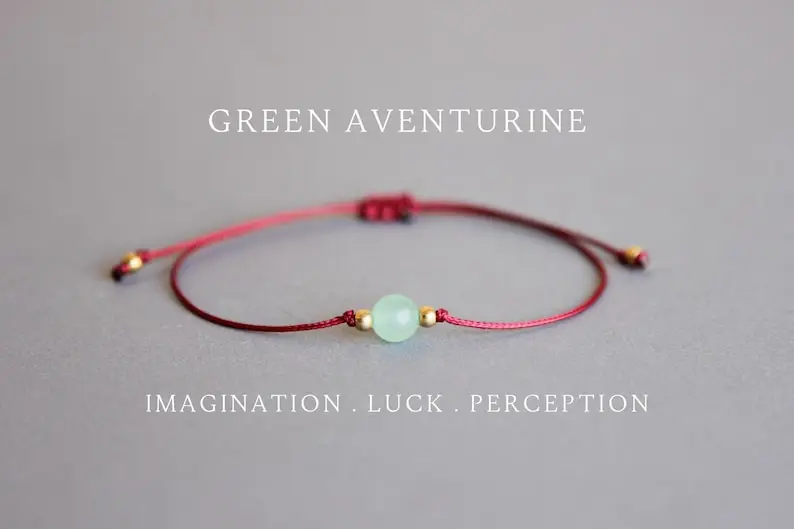 Coordinates Bracelet - Gelang sukses kristal Aventurine hijau, gelang