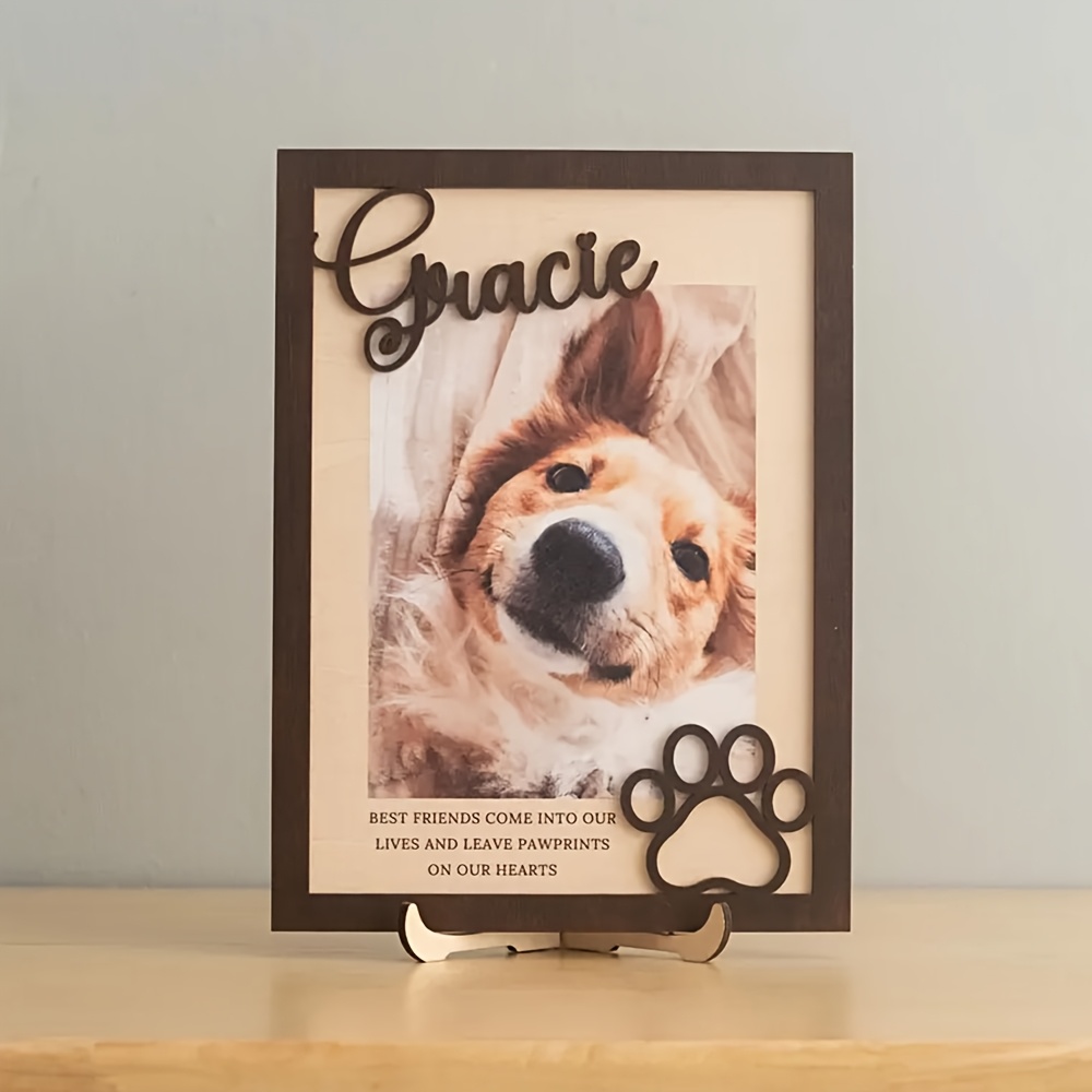 Engraved Wood Frame - Bingkai Foto Hewan Peliharaan Kayu yang
