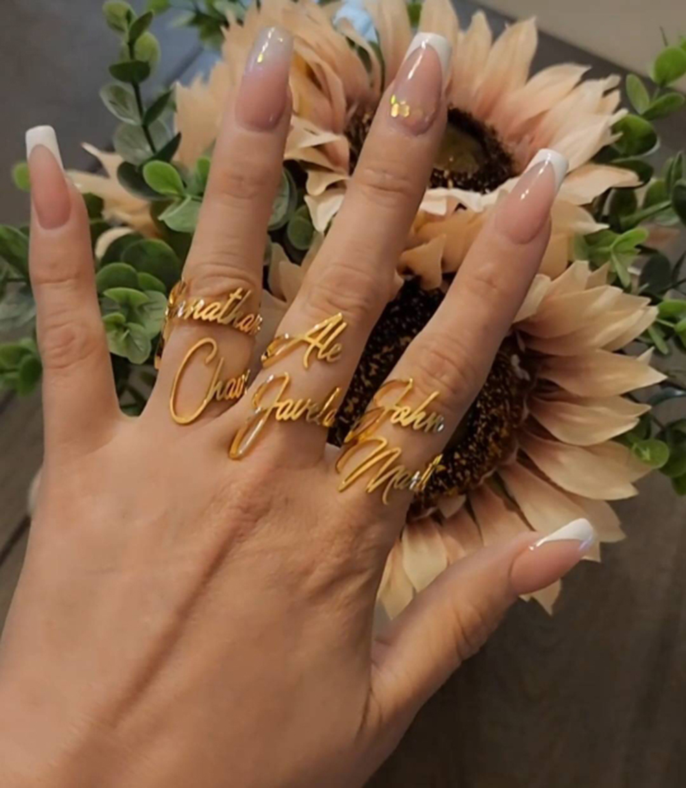 Initial Ring Custom - Cincin nama kustom sesuai pesanan cincin