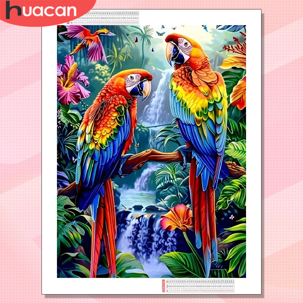 Photo Mosaic Print - Lukisan Berlian HUACAN Burung Beo Baru,