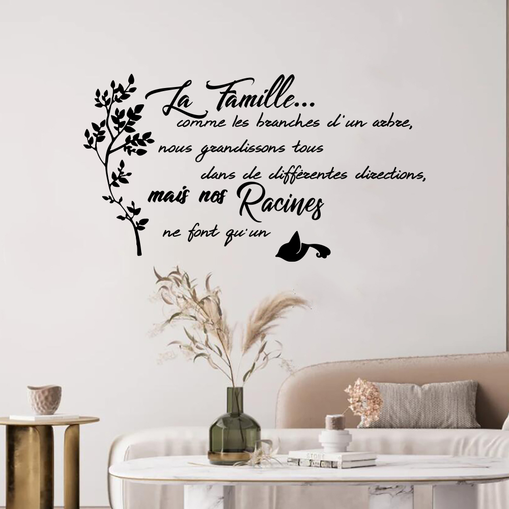 Family Tree Print - Stiker Dinding Burung Pohon Kutipan Keluarga