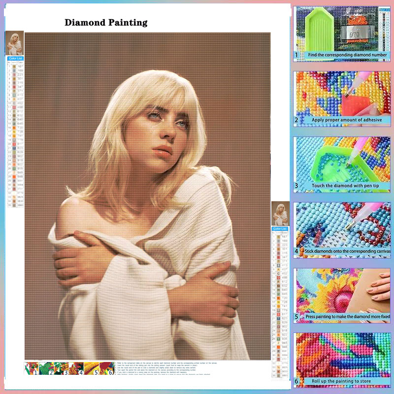 Photo Mosaic Print - Lukisan Berlian DIY Full Drill B-Billie,