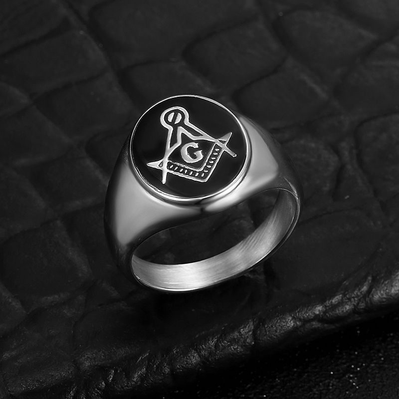 Cincin Freemason Bulat Pria Vi - Initial Ring Custom ulasan dan harga