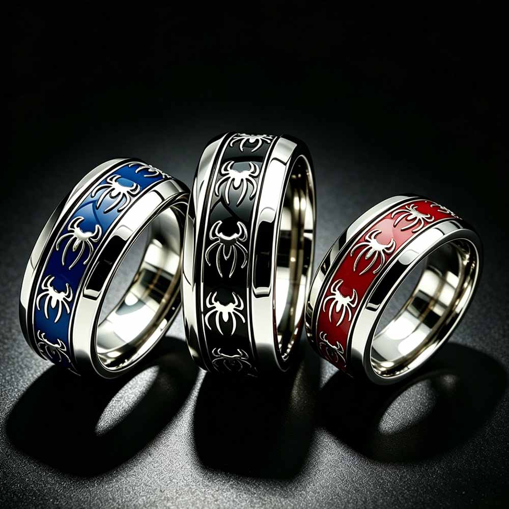Cincin Laba-laba Punk Vintage  - Initial Ring Custom ulasan dan harga
