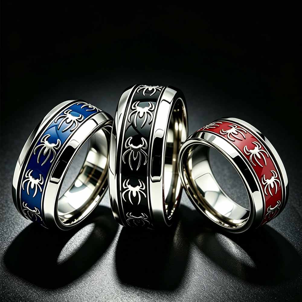 Cincin Laba-laba Punk Vintage  - Initial Ring Custom ulasan dan harga