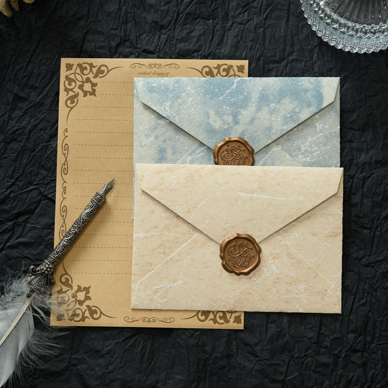 5 Buah Amplop Tekstur Gaya Sal - Wax Seal Letter Kit ulasan dan harga