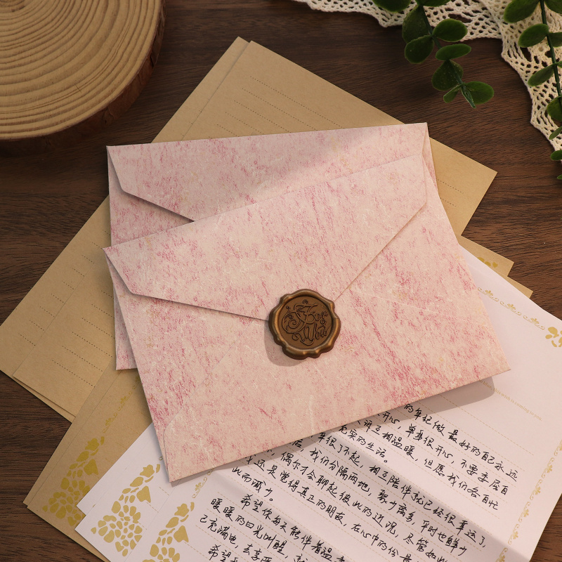 5 Buah Amplop Tekstur Gaya Sal - Wax Seal Letter Kit ulasan dan harga