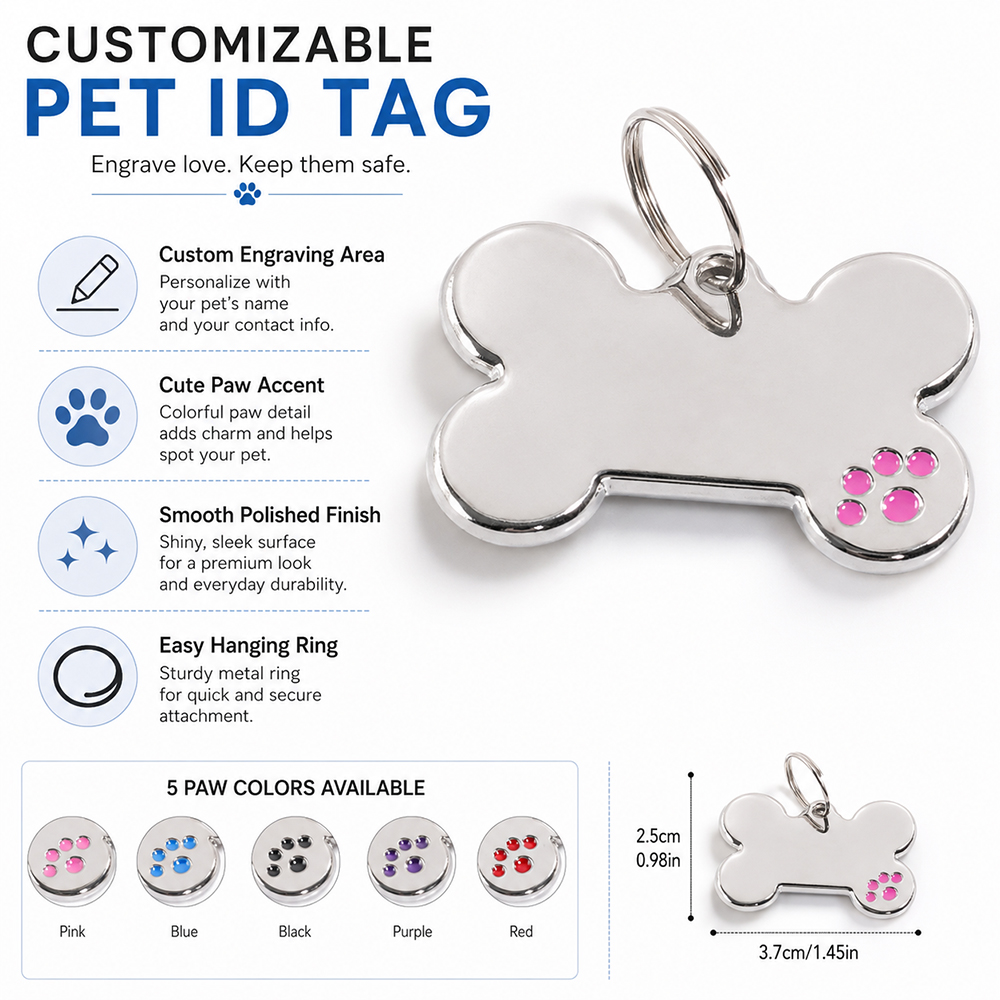 Tag Anjing Bentuk Tulang denga - Pet Portrait Custom ulasan dan harga