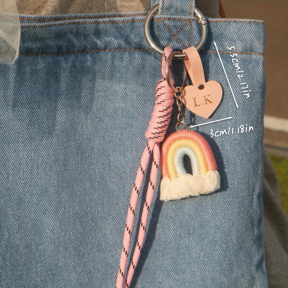 Gantungan Kunci Macrame Pelang - Monogram Keychain Leather ulasan dan harga
