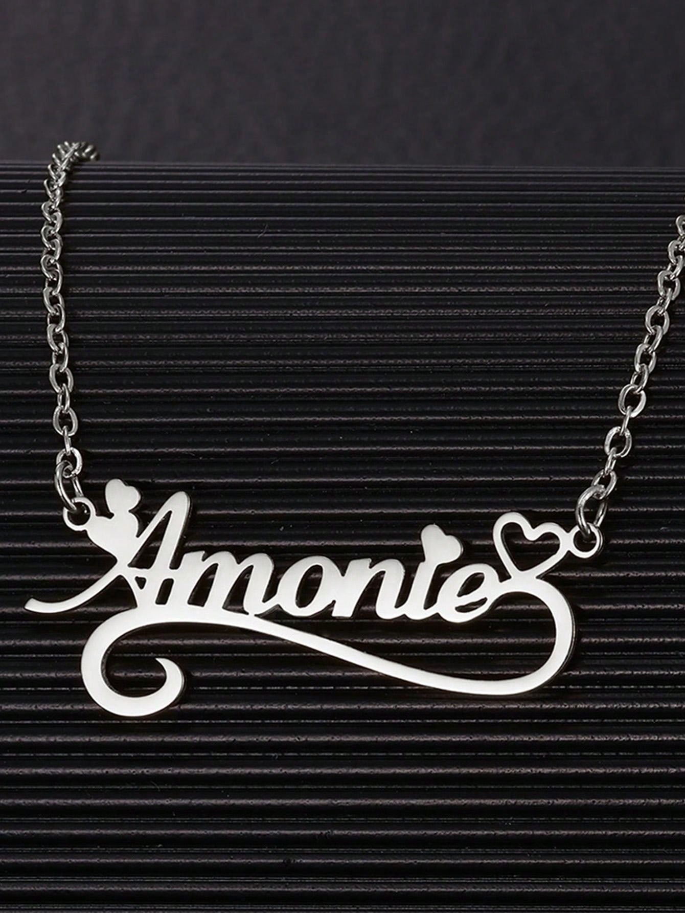 Kalung hati berongga nama kust - Name Necklace Custom ulasan dan harga