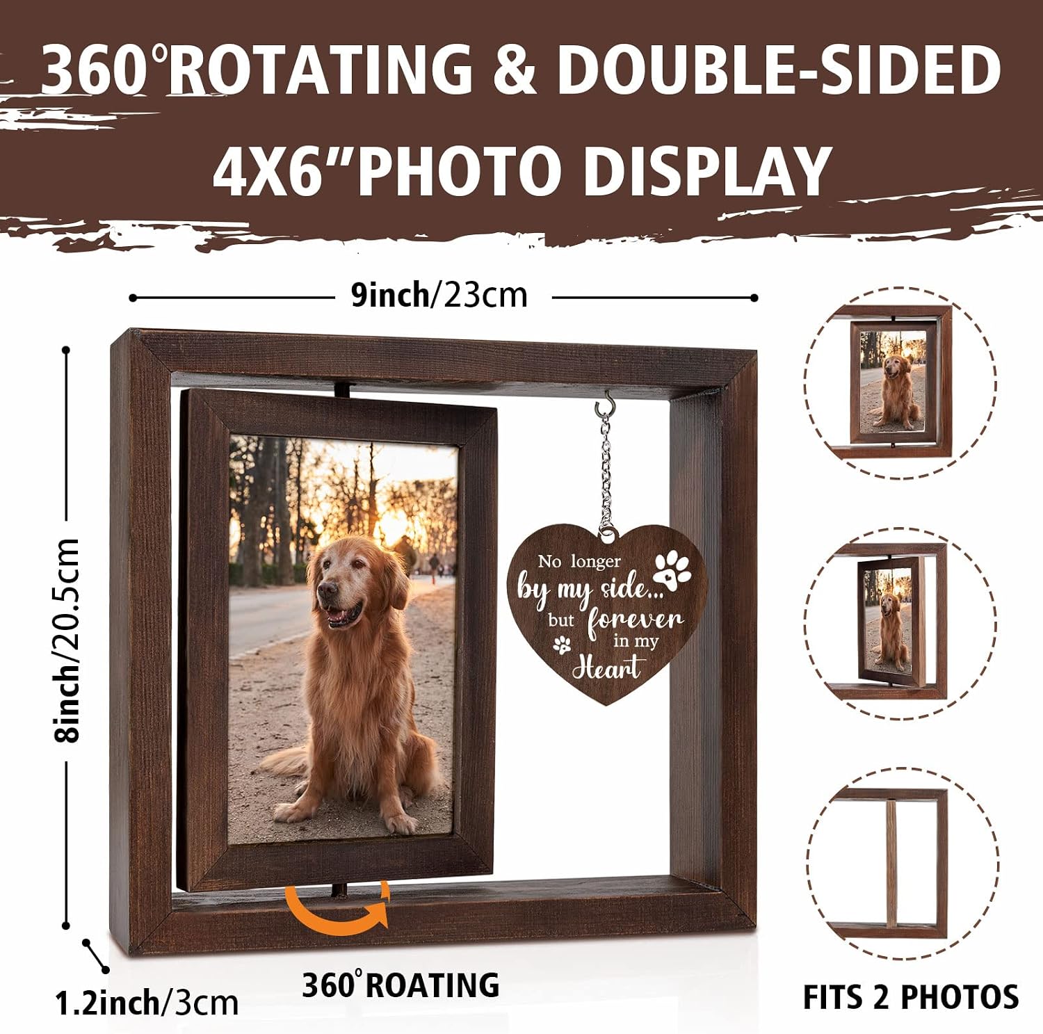 Bingkai Foto Kenangan Hewan Pe - Engraved Wood Frame ulasan dan harga