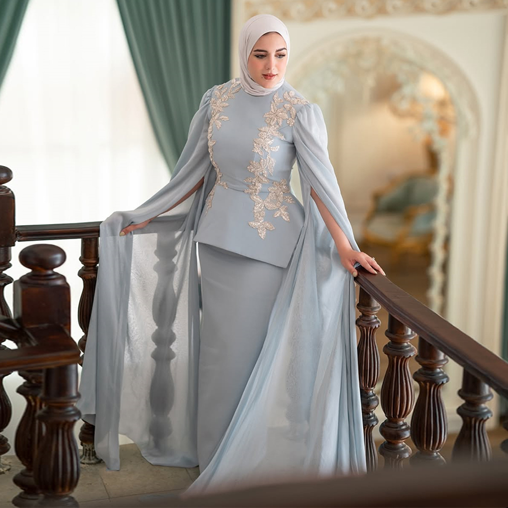 Gaun Malam Wanita Biru Langit  - Custom Night Sky ulasan dan harga