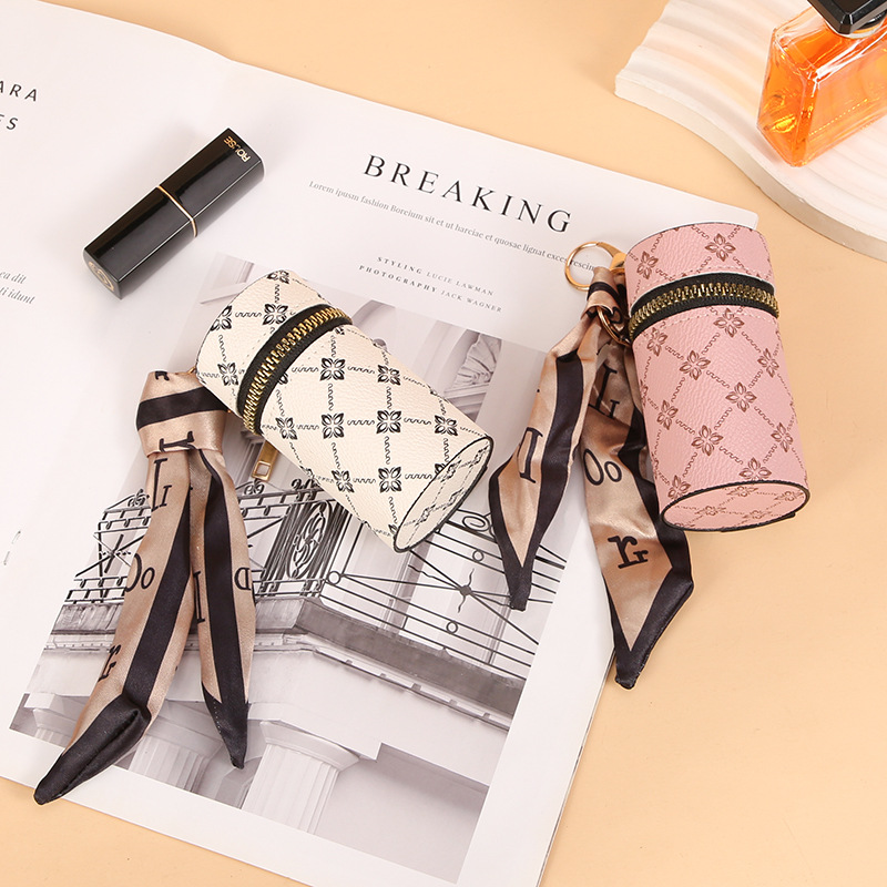 Gantungan Kunci Lipstik Motif  - Monogram Keychain Leather ulasan dan harga
