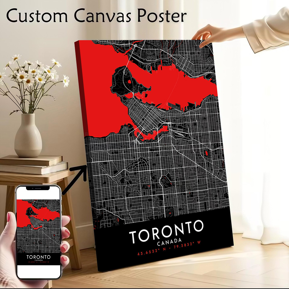 Poster Seni Dinding Kanvas Pet - Custom Map Poster ulasan dan harga