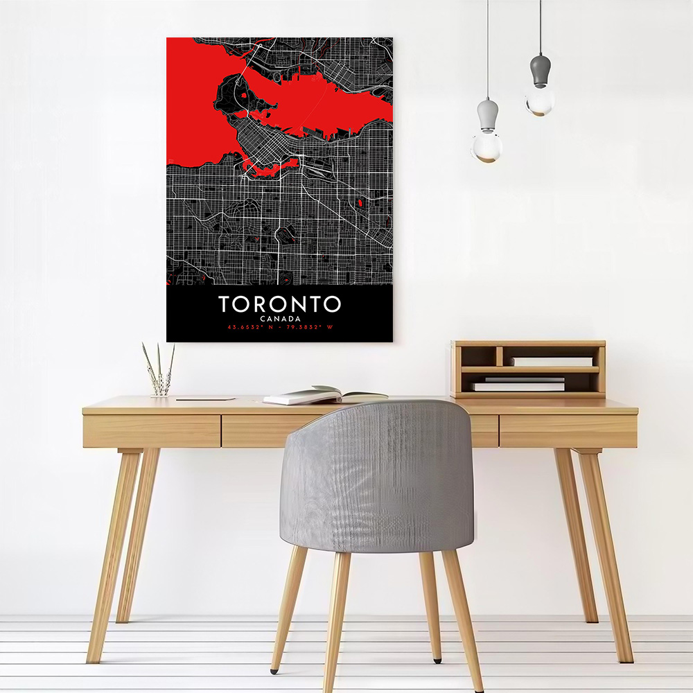 Poster Seni Dinding Kanvas Pet - Custom Map Poster ulasan dan harga