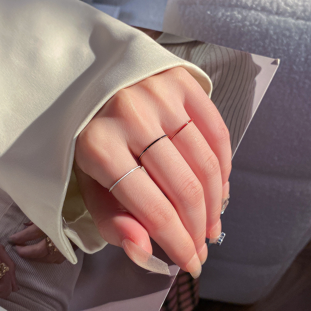 Cincin Tipis 1Mm Warna Rose Go - Initial Ring Custom ulasan dan harga