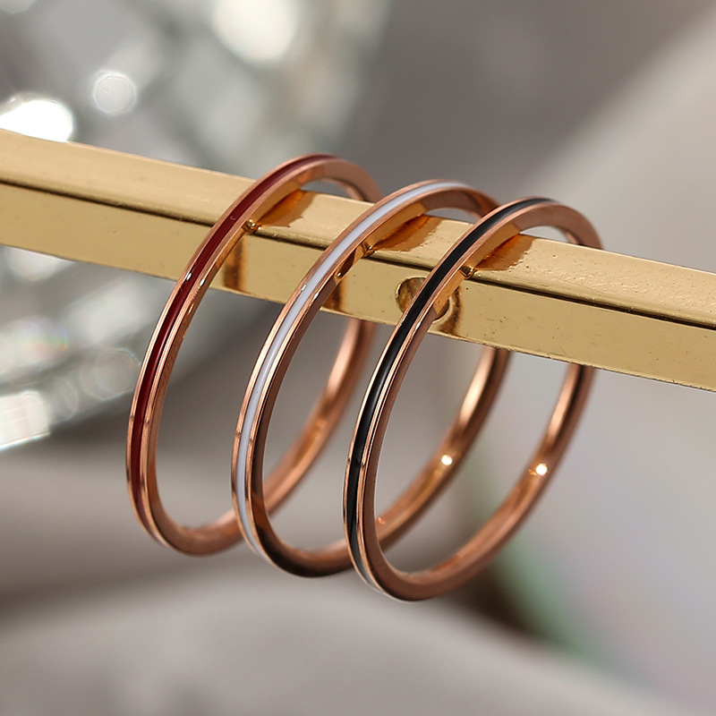 Cincin Tipis 1Mm Warna Rose Go - Initial Ring Custom ulasan dan harga