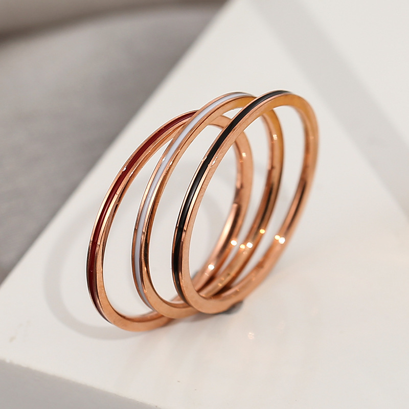 Cincin Tipis 1Mm Warna Rose Go - Initial Ring Custom ulasan dan harga
