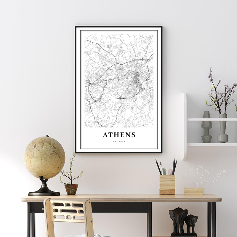 Yunani Peta jalan Poster Hitam - Custom Star Map ulasan dan harga