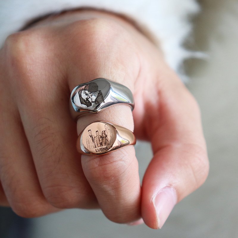 Cincin Bulat dengan Ukiran Gam - Initial Ring Custom ulasan dan harga