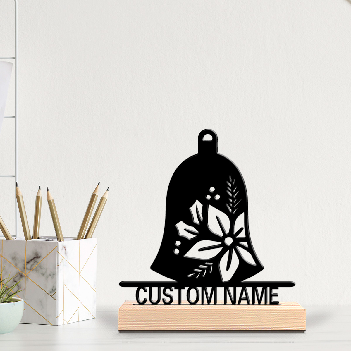 1 Buah Patung Logam Lonceng Ku - Engraved Wood Frame ulasan dan harga