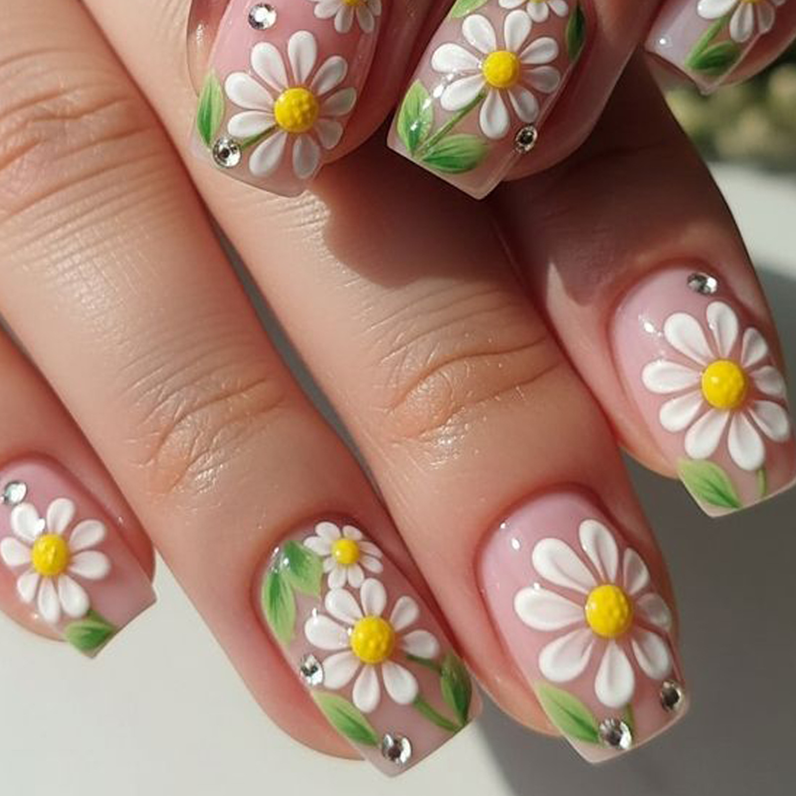 Kuku palsu pendek sedang untuk - Pressed Flower Art ulasan dan harga