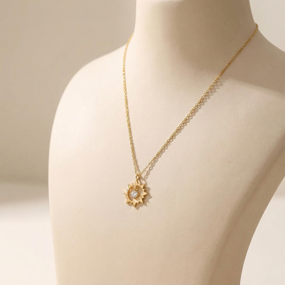 Kalung Matahari Vintage Custom - Birth Flower Necklace ulasan dan harga