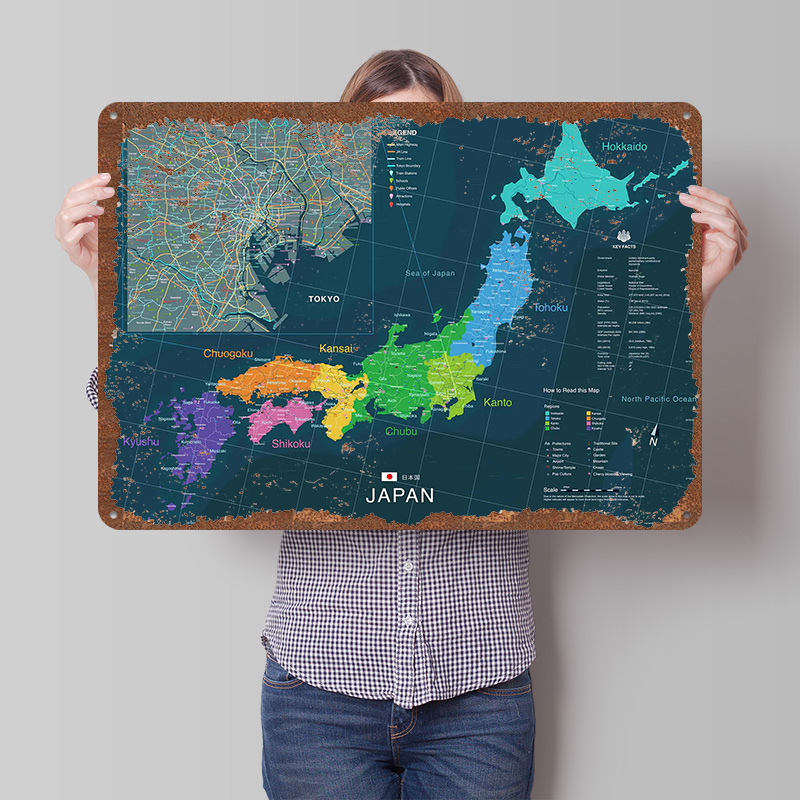Peta Jepang dan Tokyo Poster S - Custom Map Poster ulasan dan harga