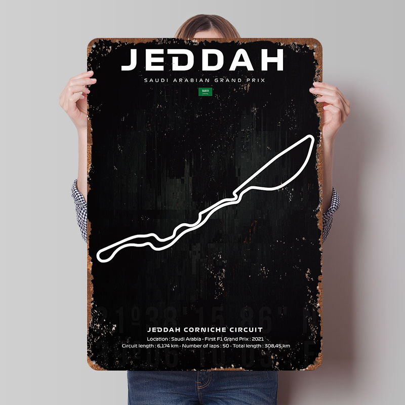 Poster Peta Sirkuit Jeddah Sen - Custom Map Poster ulasan dan harga