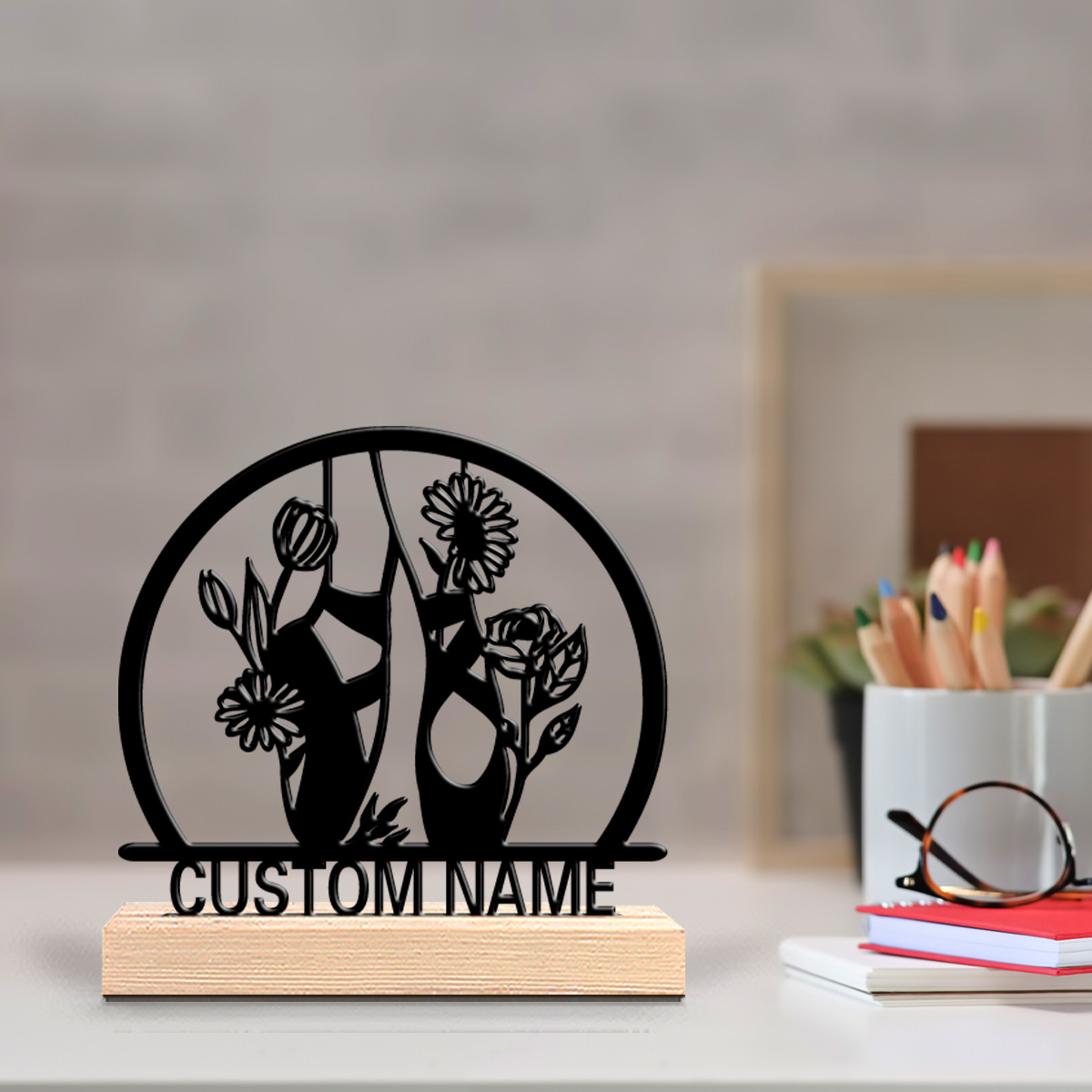1 buah sepatu balet cantik yan - Engraved Wood Frame ulasan dan harga