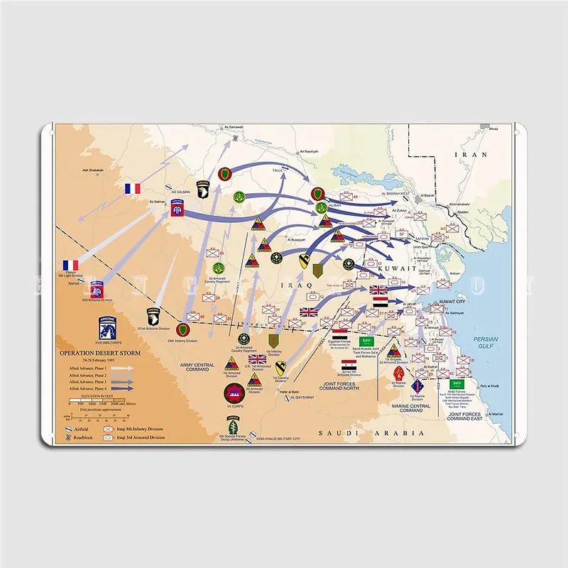 Operasi Badai Gurun Peta Tanah - Custom Map Poster ulasan dan harga